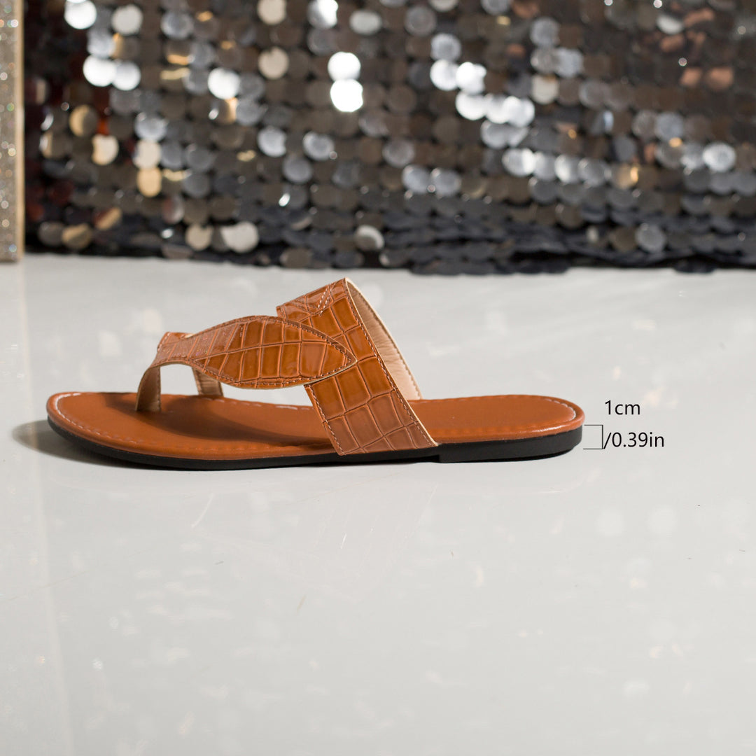 Damen modische Flip-Flop Sandalen mit Blattdesign EB