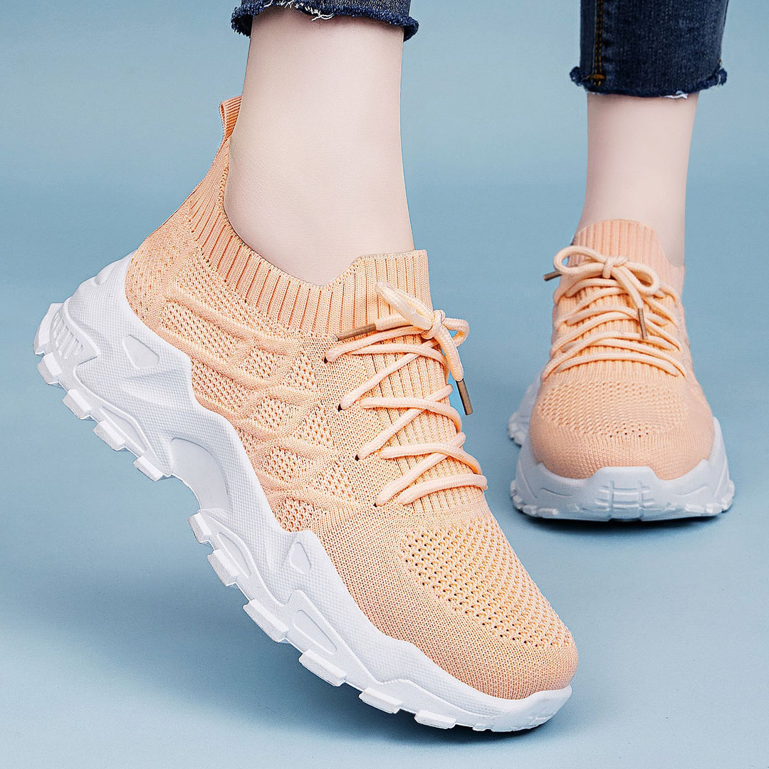Damen Luftige High-Performance Laufschuhe mit elastischem Strickdesign EB