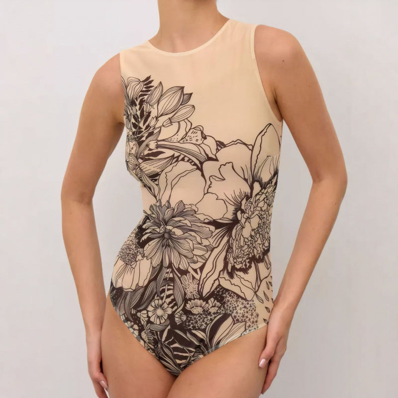 Damen Einteiliger Badeanzug im einzigartigen grafischen Design EB