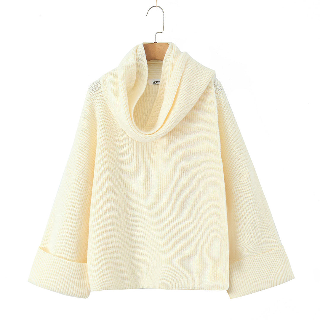 Damen Grobstrickpullover mit schickem Cowl-Neck EB