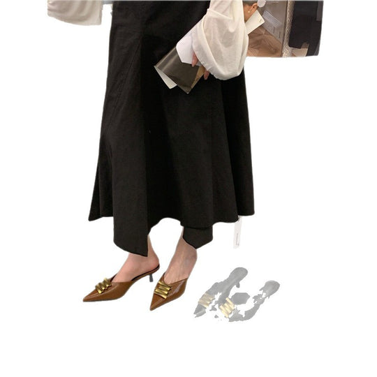 Damen stilvolle Mules mit elastischen Riemchen EB