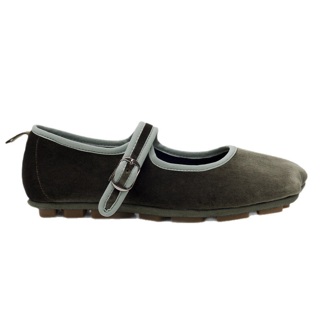 Damen Mokassin-Ballerinas mit verstellbarem Riemchen und rutschfester Sohle EB