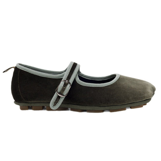 Damen Mokassin-Ballerinas mit verstellbarem Riemchen und rutschfester Sohle EB