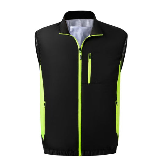 Herren nan leichte Softshellweste mit winddichtem Stretch‑Mesh, hohem Stehkragen und verdeckten Reißverschlüssen R&B