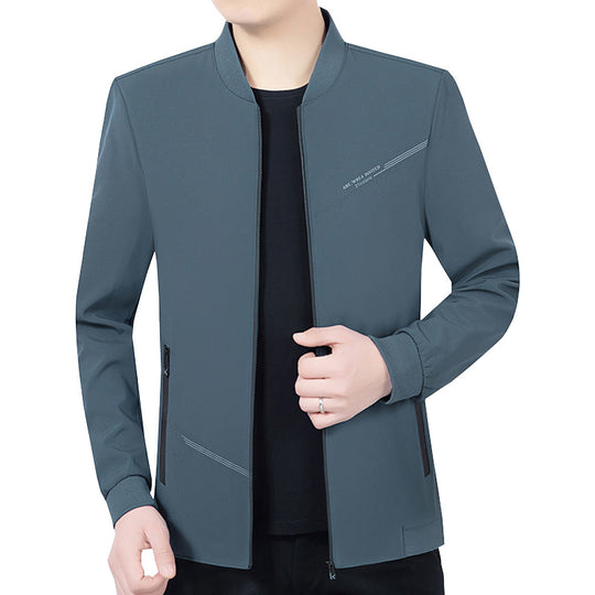 Herren Leichte Softshell-Traveljacke mit Stehkragen und Reißverschluss EB