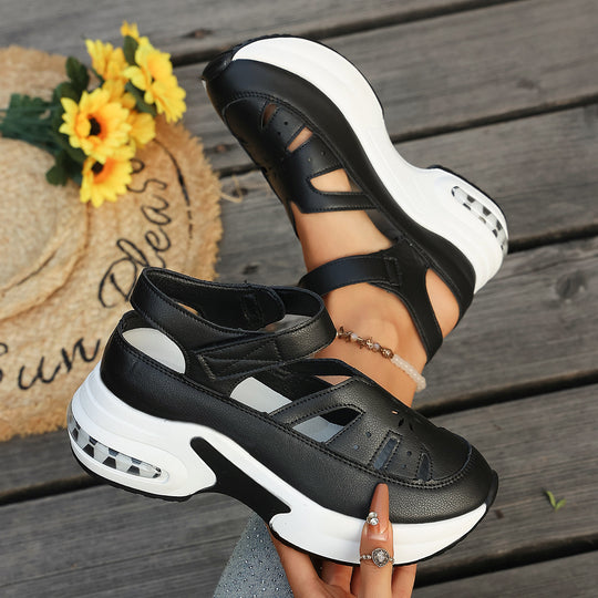 Damen Sportliche Plateau-Sandaletten mit verstellbarem Riemendesign und luftigen Cut-Outs EB