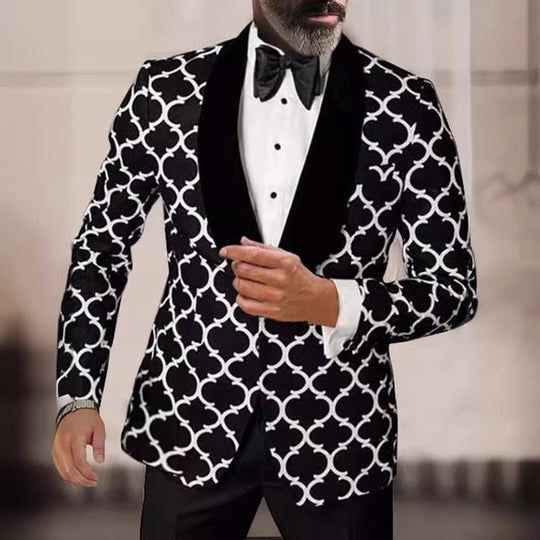 Herren eleganter Designer-Sakko mit auffälligem Muster EB