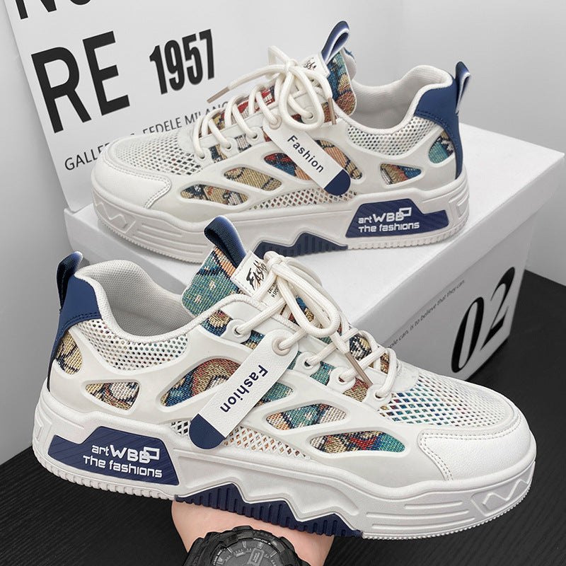 Damen Sportliche Sneakers mit atmungsaktiver Netzstruktur und modischem Muster EB