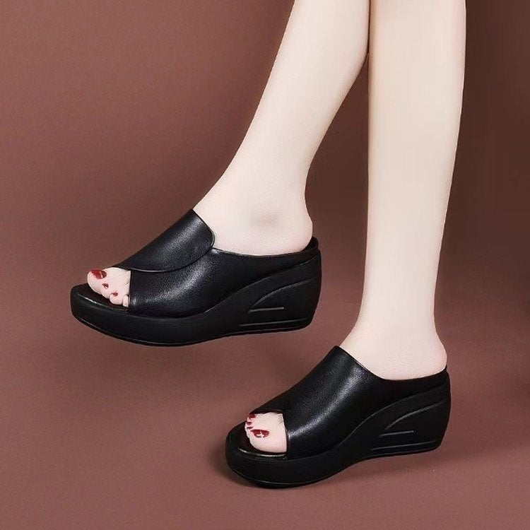 Damen Wedge-Pantoletten mit elegantem Überzug und rutschfester Sohle EB