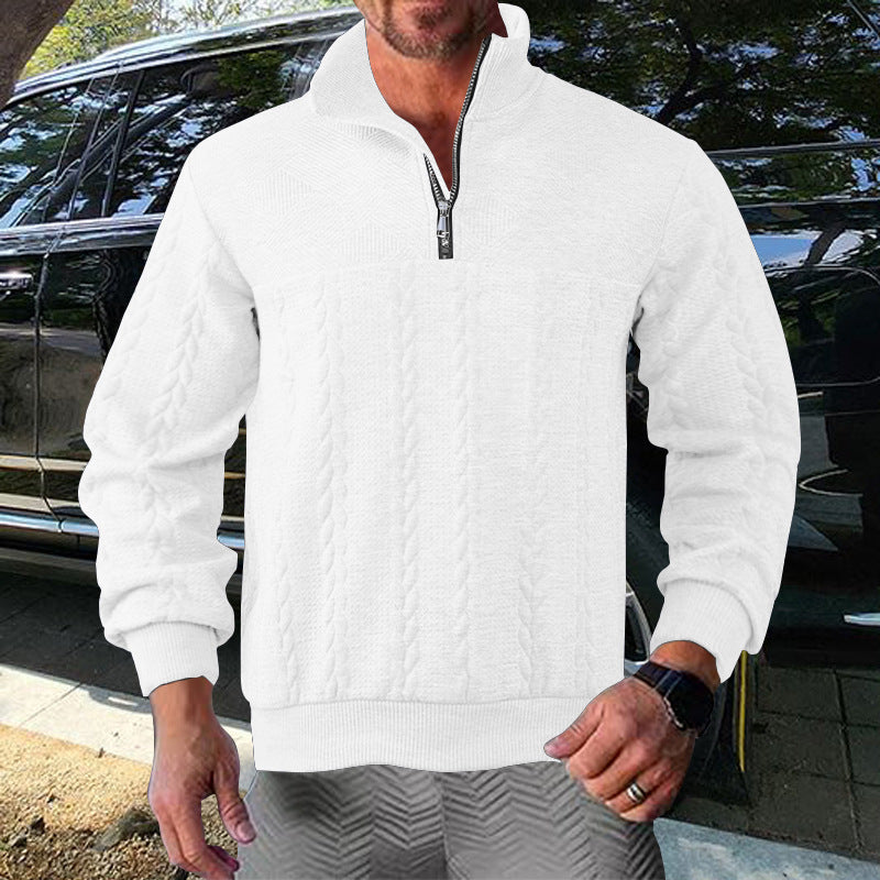 Herren Zip-Pullover mit strukturiertem Design EB