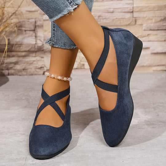 Damen Klassische Ballerinas aus weichem Wildleder EB
