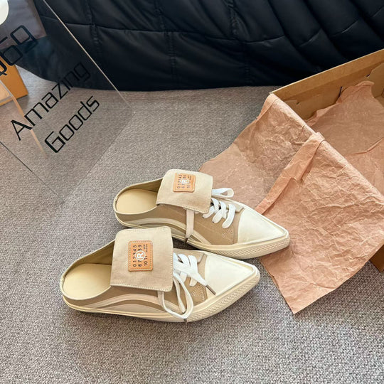 Damen lässige Slipper mit stylischem Schnürdesign EB