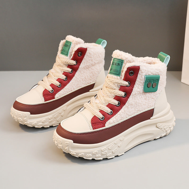 Damen High-Top Sneakers mit warmem Fleece-Futter und rutschfester Sohle EB