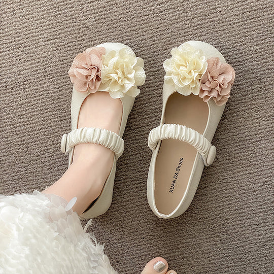 Damen Ballerinas mit floralem Dekor und elastischem Riemen EB