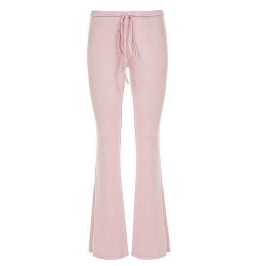 Damen nan ausgestellte Loungehose mit Bindekordel, hohem Komfortbund und weichem Jerseyfall EB