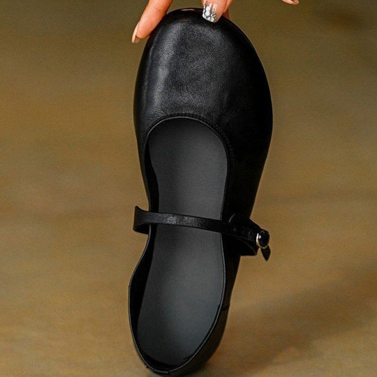 Damen Ballerina mit praktischem Riemen und gepolsterter Innensohle EB