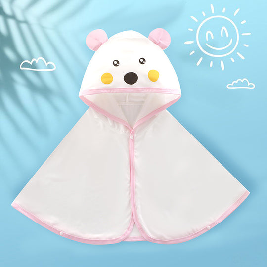 Unisex nan kids wasserdichter Kapuzen-Panda-Regenponcho mit Ohr-Kapuze und Druckknopfverschluss EB