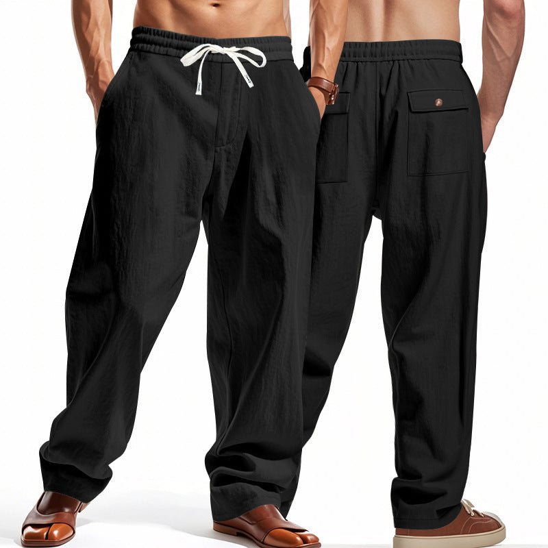 Herren Bequeme Strandhose mit elastischem Bund und praktischen Taschen EB