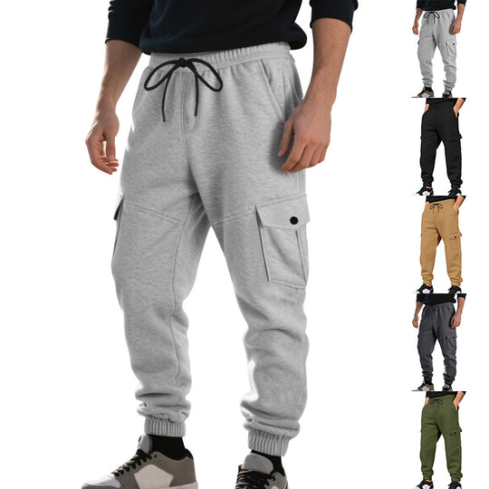 Herren Funktionale Cargo-Jogginghose mit Tunnelzug, Sicherheits-Flap-Taschen und elastischem Knöchelbündchen EB
