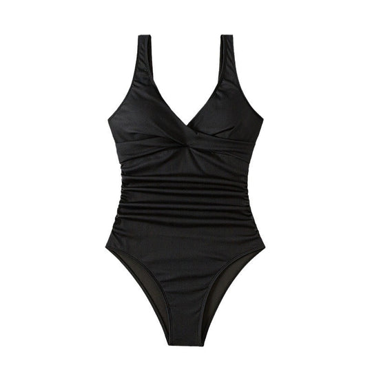 Damen Einteiliger Badeanzug mit elegantem Raffungsdesign EB