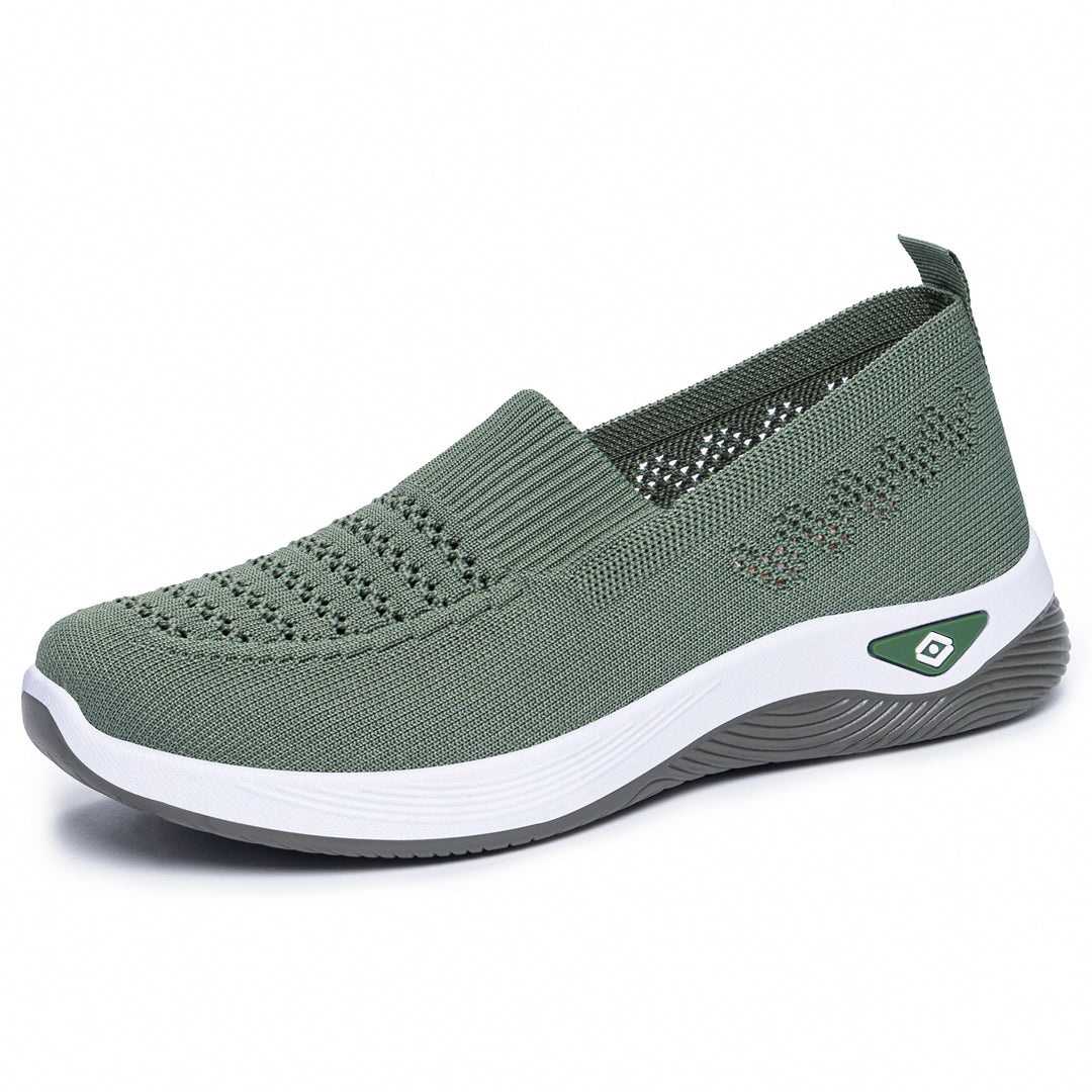 Damen nan nahtloser atmungsaktiver Strick-Slip-On Comfort-Walking-Schuh EB