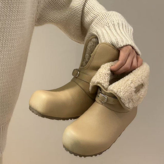 Damen Kuschelige Hausschuh-Stiefel mit flauschigem Innenfutter EB