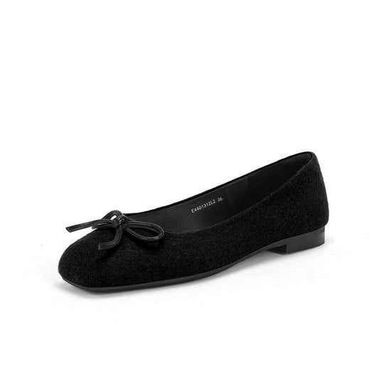 Damen Ballerinas aus hochwertigem Filz mit verspieltem Schleifendetail EB