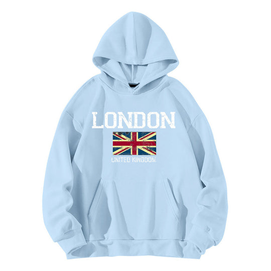 Damen Kapuzenpullover im urbanen London-Style mit Kängurutasche und gemütlichem Schnitt EB
