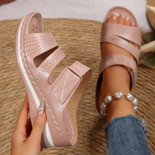 Damen Komfortable Sandalen mit verstellbarem Riemendesign und atmungsaktiver Obermaterial EB