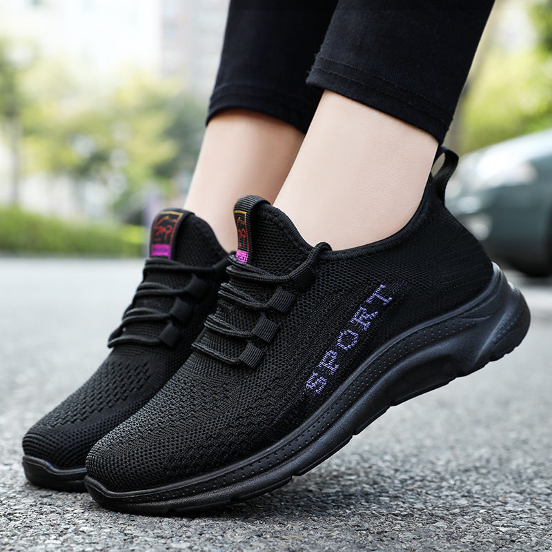 Damen Sportliche Sneaker mit elastischem Obermaterial und dämpfender Sohle EB