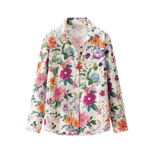 Damen Bluse mit floralem Muster und modernem Schnitt EB