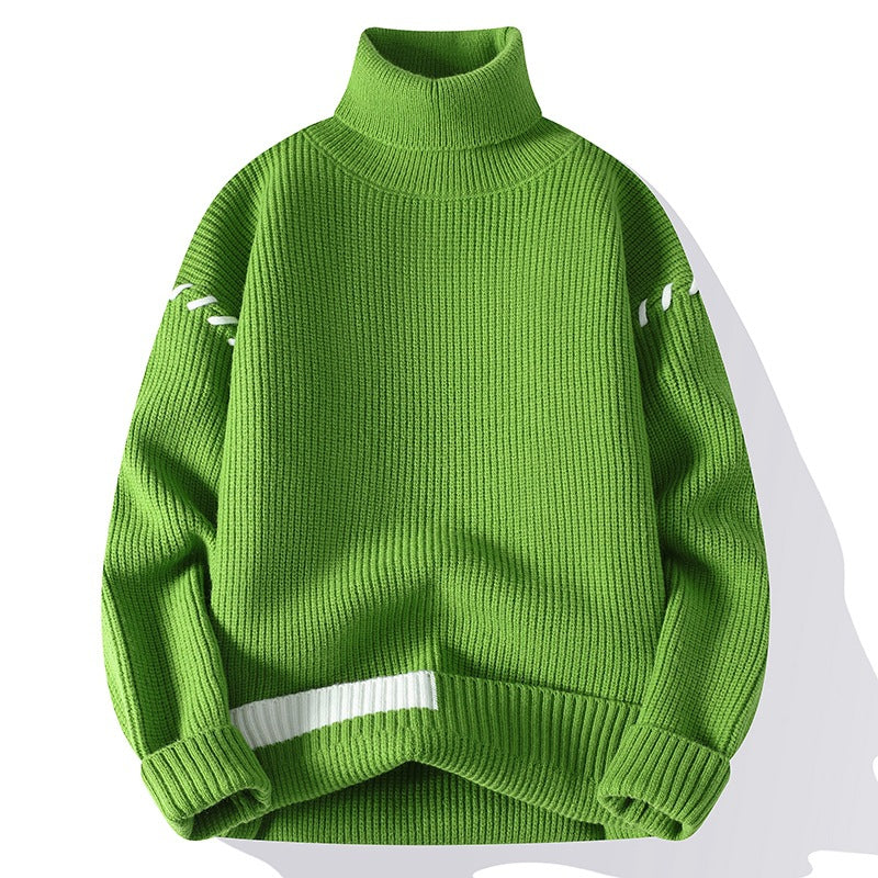 Damen Grober Rollkragenpullover mit dekorativen Ärmeldetails EB