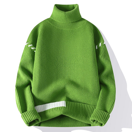 Damen Grober Rollkragenpullover mit dekorativen Ärmeldetails EB