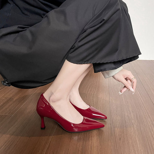 Damen Elegante Lack-Pumps mit komfortablem Blockabsatz EB