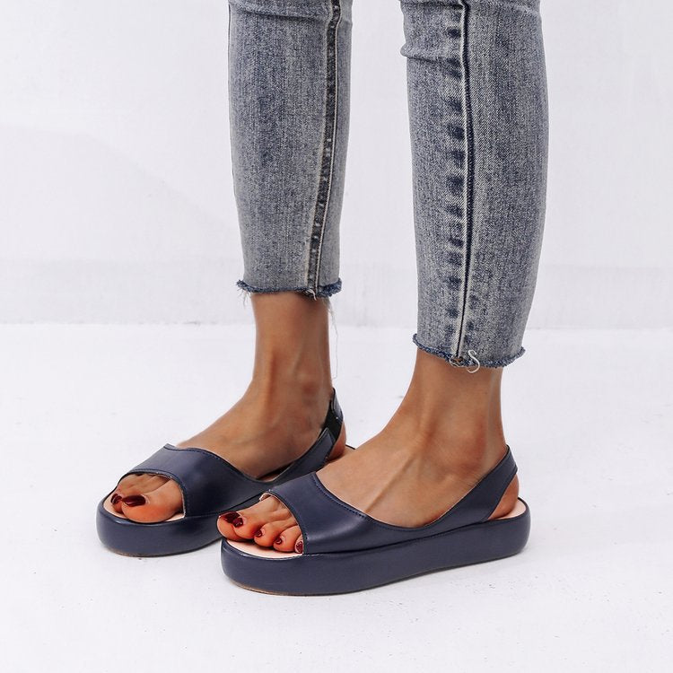 Damen Komfortable Slingback-Sandalen mit modischem Plateau und ergonomischem Fußbett EB