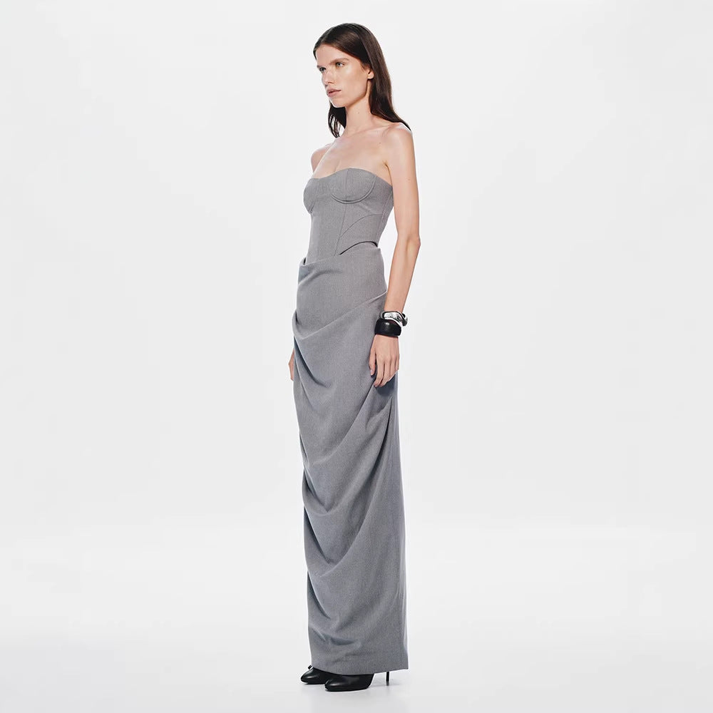 Damen figurbetontes Abendkleid mit raffiniertem Drapierungsdesign EB
