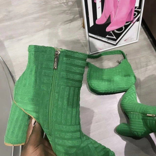 Damen Elegante Stiefeletten mit strukturiertem Obermaterial und praktischem Reißverschluss EB