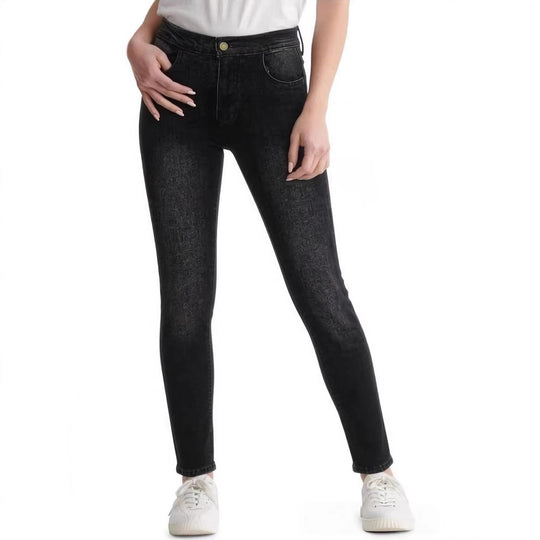 Damen Skinny Jeans im modernen Used-Look mit hohem Bund und elastischem Stretch EB