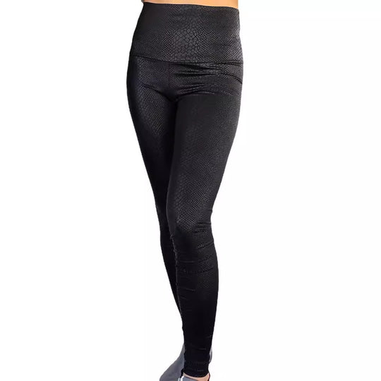 Damen Hochwertige Leggings mit Schlangenmuster EB