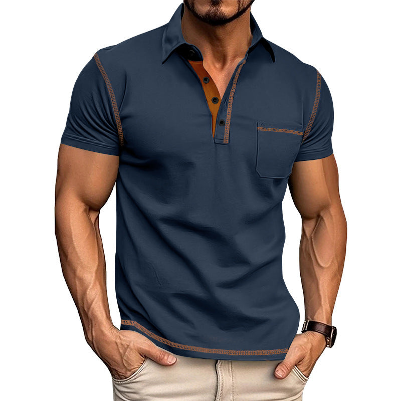 Herren Poloshirt mit modernem Kragen und praktischen Knopfdetails EB