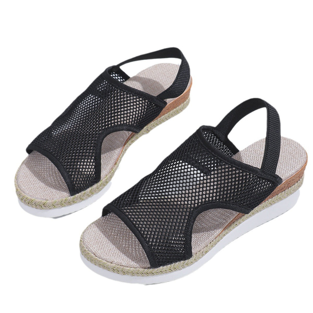 Damen komfortable Wedge-Sandaletten mit atmungsaktivem Netzdesign EB