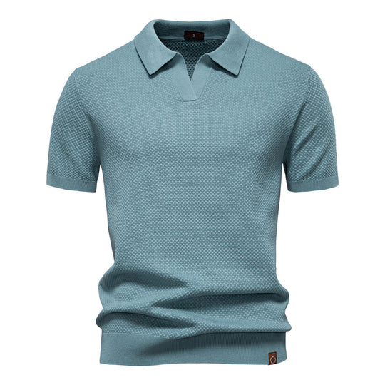 Herren Kurzärmliges Polo-Shirt mit strukturiertem Design EB