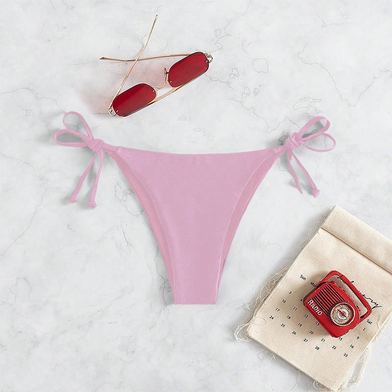 Damen Hochgeschnittenes Bikini-Unterteil mit verstellbaren Bindebändern EB