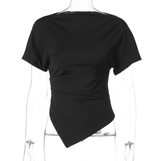 Damen Modernes Oberteil mit asymmetrischem Saum EB