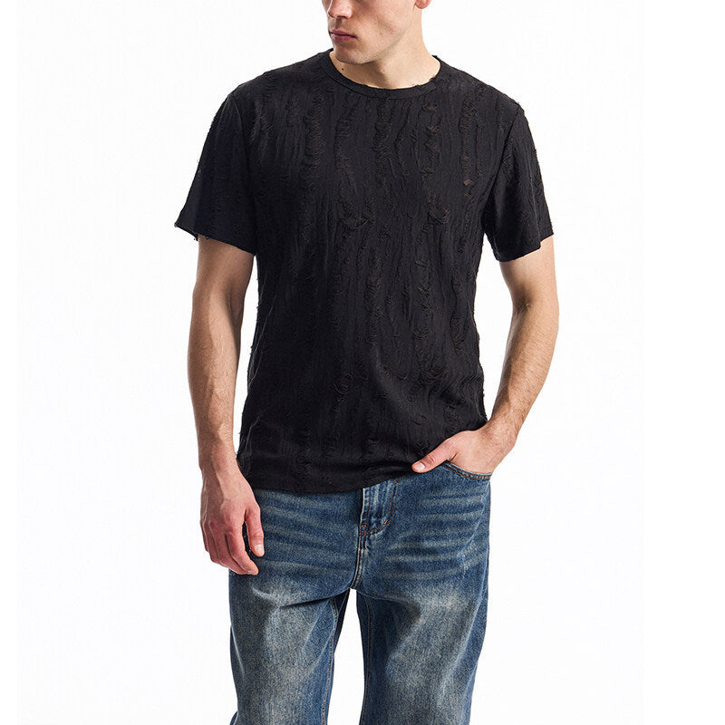 Herren T-Shirt mit einzigartigem Design und strukturierten Stoff EB