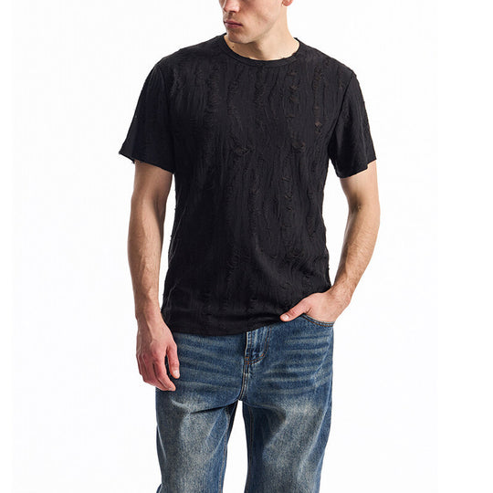 Herren T-Shirt mit einzigartigem Design und strukturierten Stoff EB