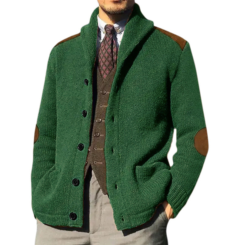 Herren Strickjacke mit klassischem Schalkragen und eleganten details EB