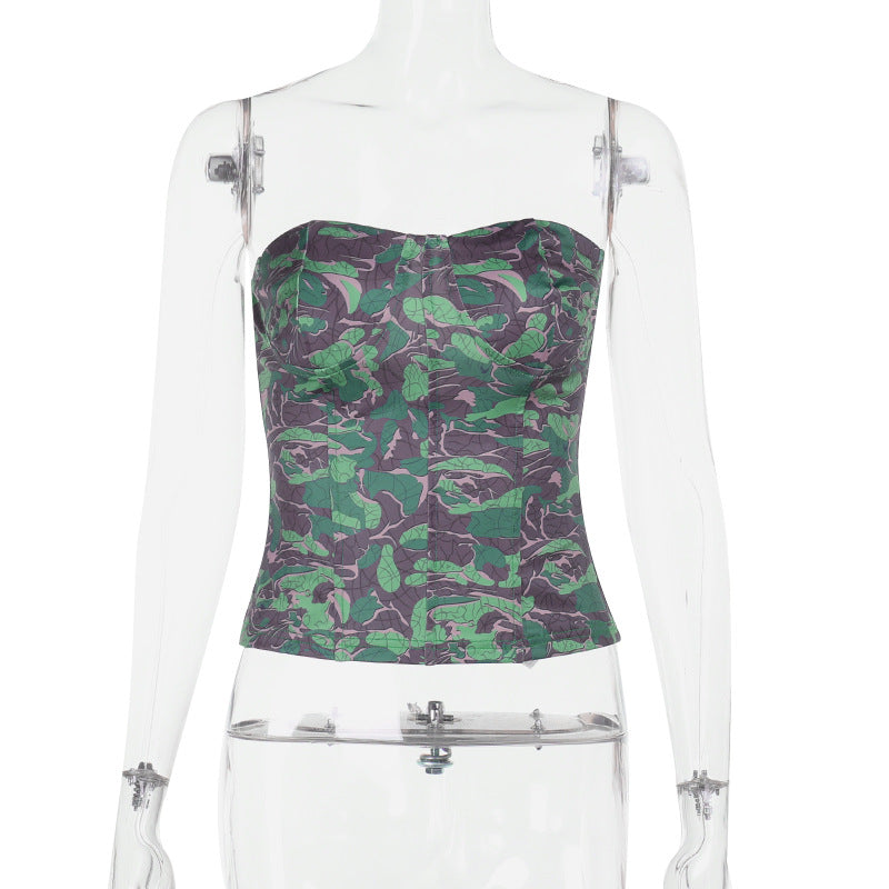 Damen Bustieroberteil mit floralem Muster und taillierter Silhouette EB