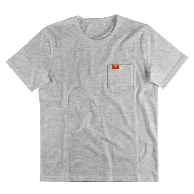 Herren nan klassisches Rundhals-T-Shirt mit Brusttasche und verstärktem Saum EB