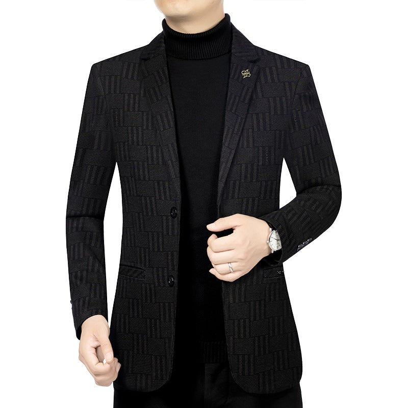 Herren Modernes Einreihiges City-Blazer mit aufgesetzten Taschen und leichter Halbfütterung EB
